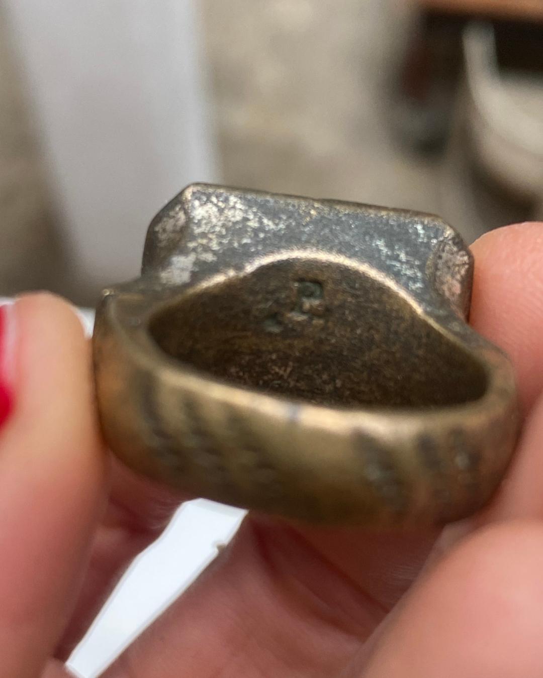 Antique Bronze Chevalier Ring For Sale 3