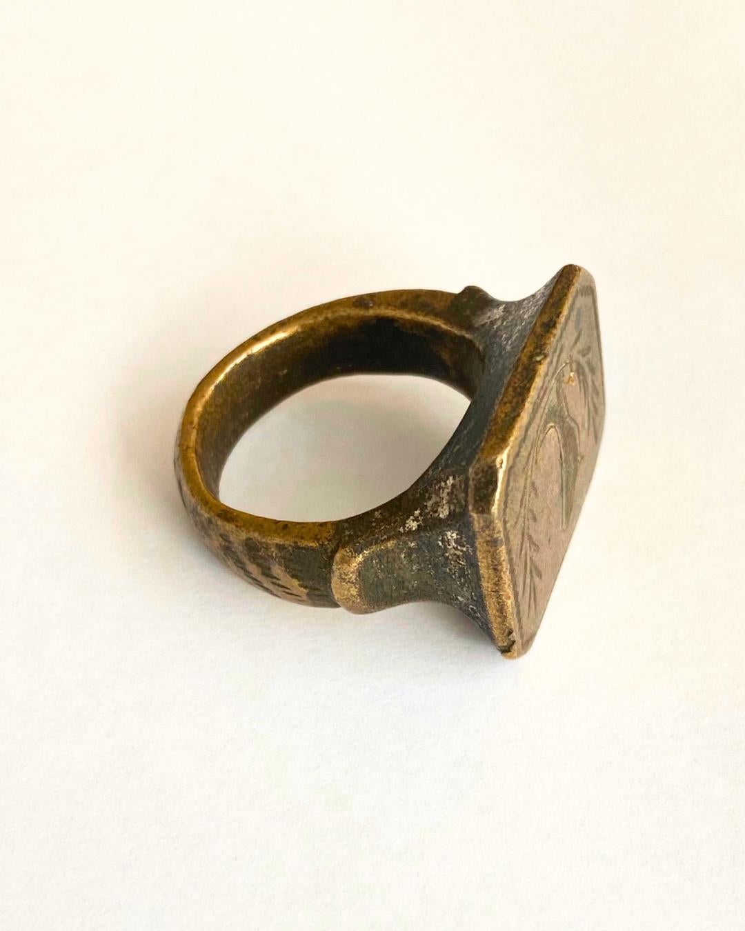 Antique Bronze Chevalier Ring For Sale 4