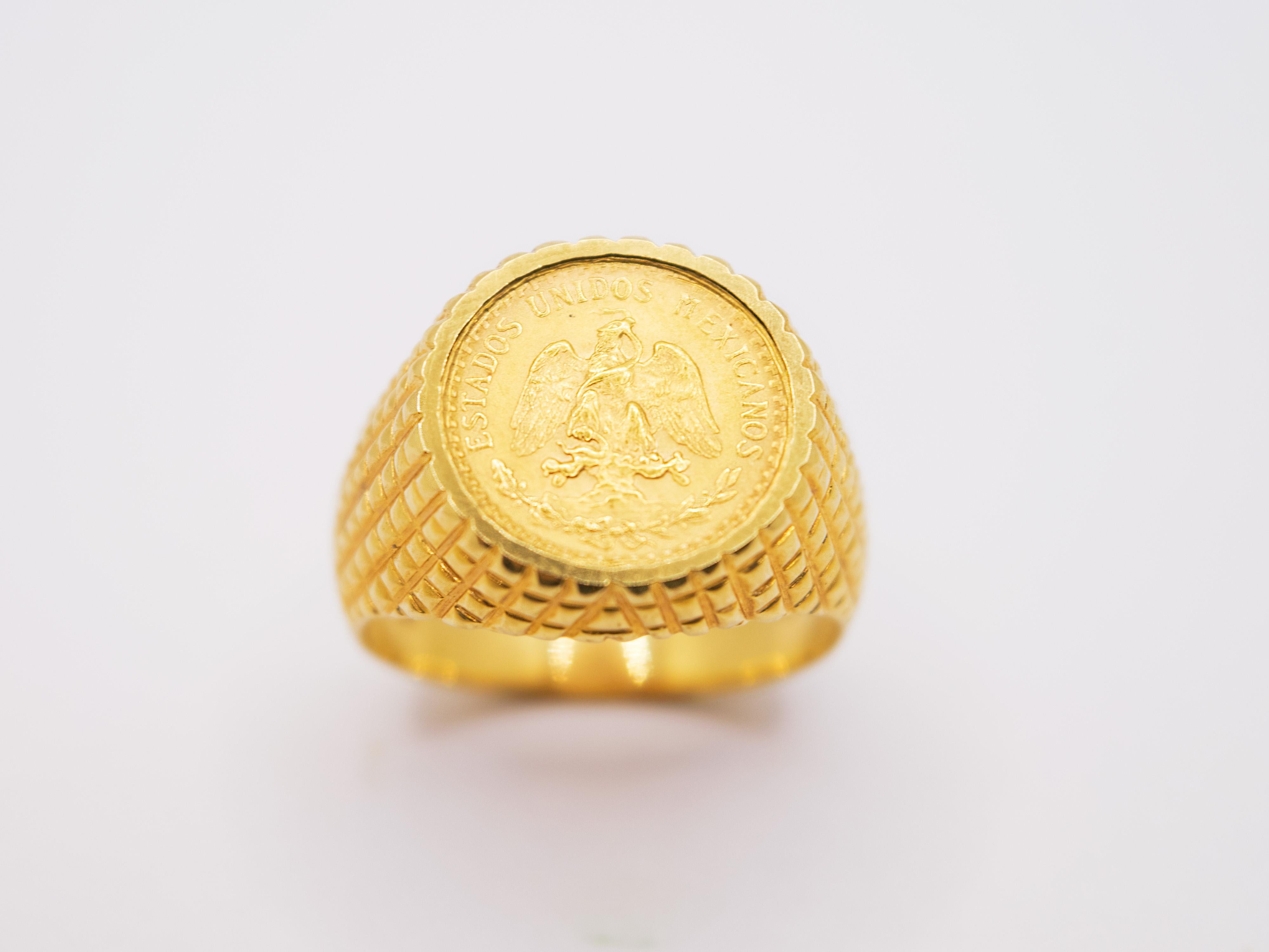 Chevalier Ring aus 18 Kt Gold und Münze  für Damen oder Herren im Angebot