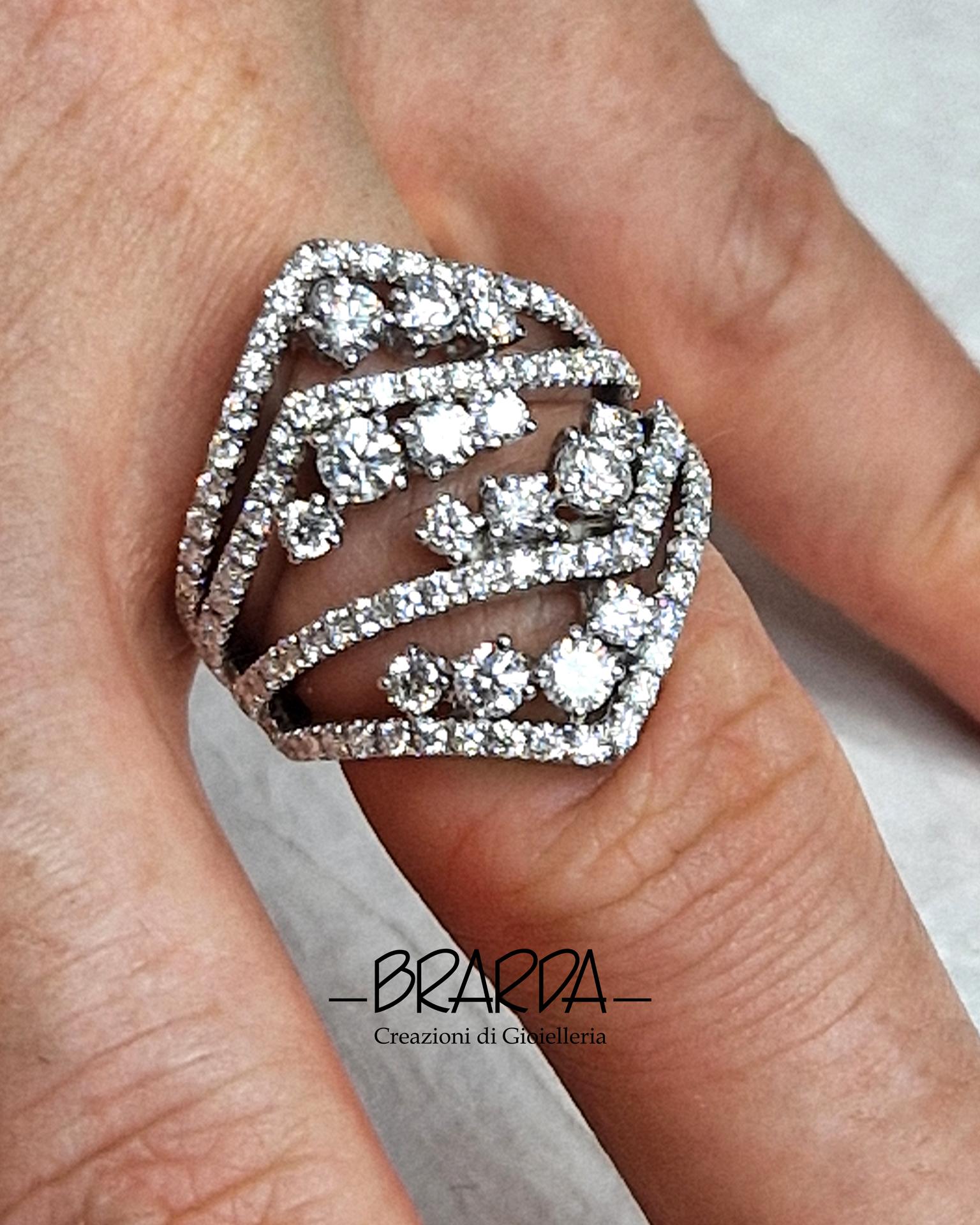 Taglio brillante Anello cocktail 