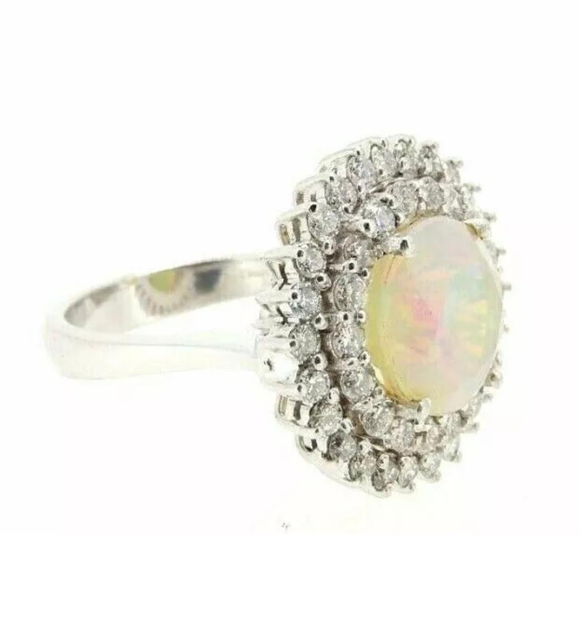 Cocktali-Ring mit Diamanten und Edelopal 3,16 Karat (Brillantschliff) im Angebot