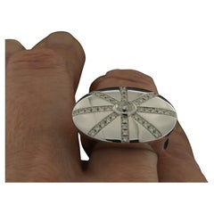 Anello coktail design oro bianco con diamanti ct.0.65