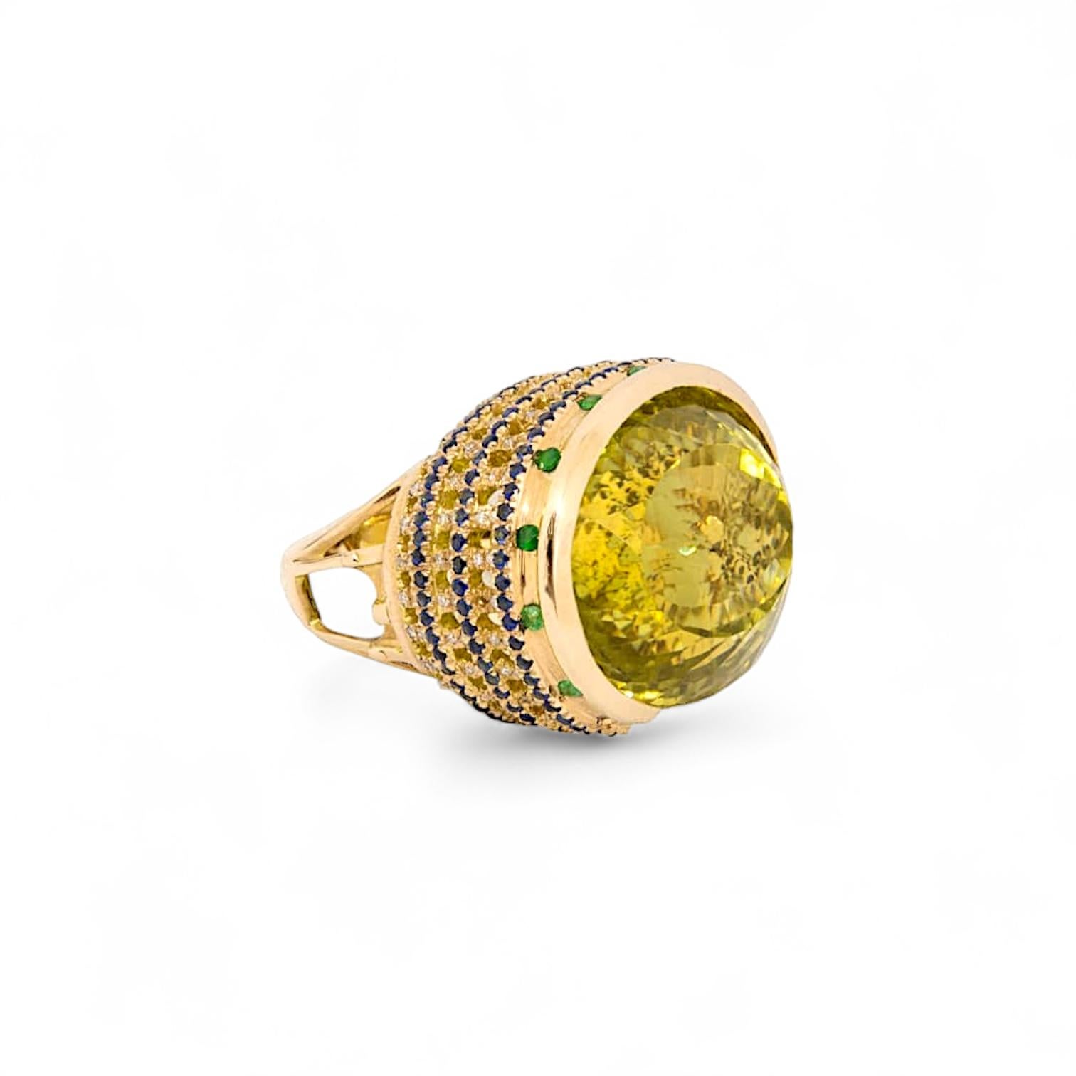 Bague Colosseo en or rose 18 carats avec 76,52 ct de quartz citron Neuf - En vente à Vittoria, IT