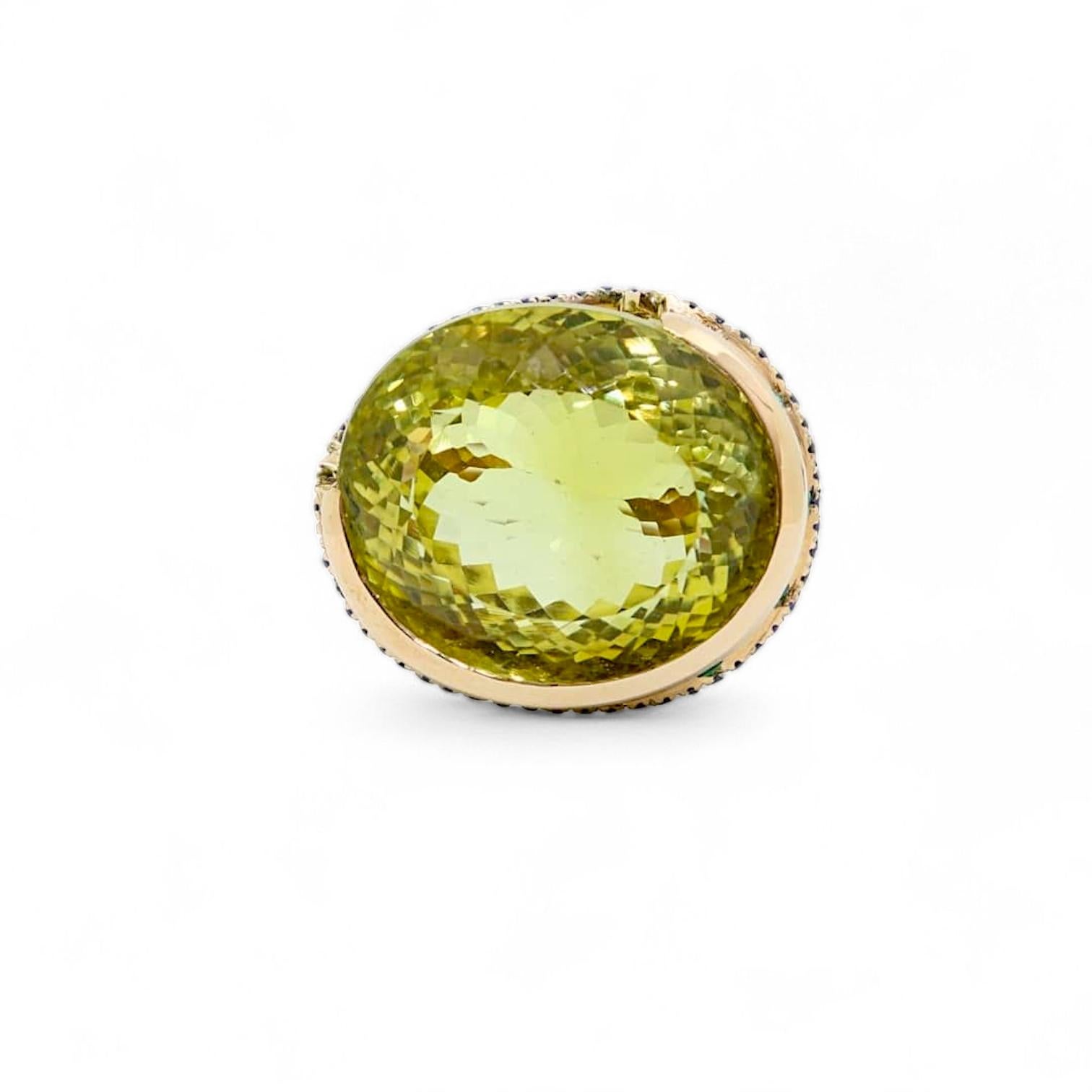 Bague Colosseo en or rose 18 carats avec 76,52 ct de quartz citron Pour femmes en vente
