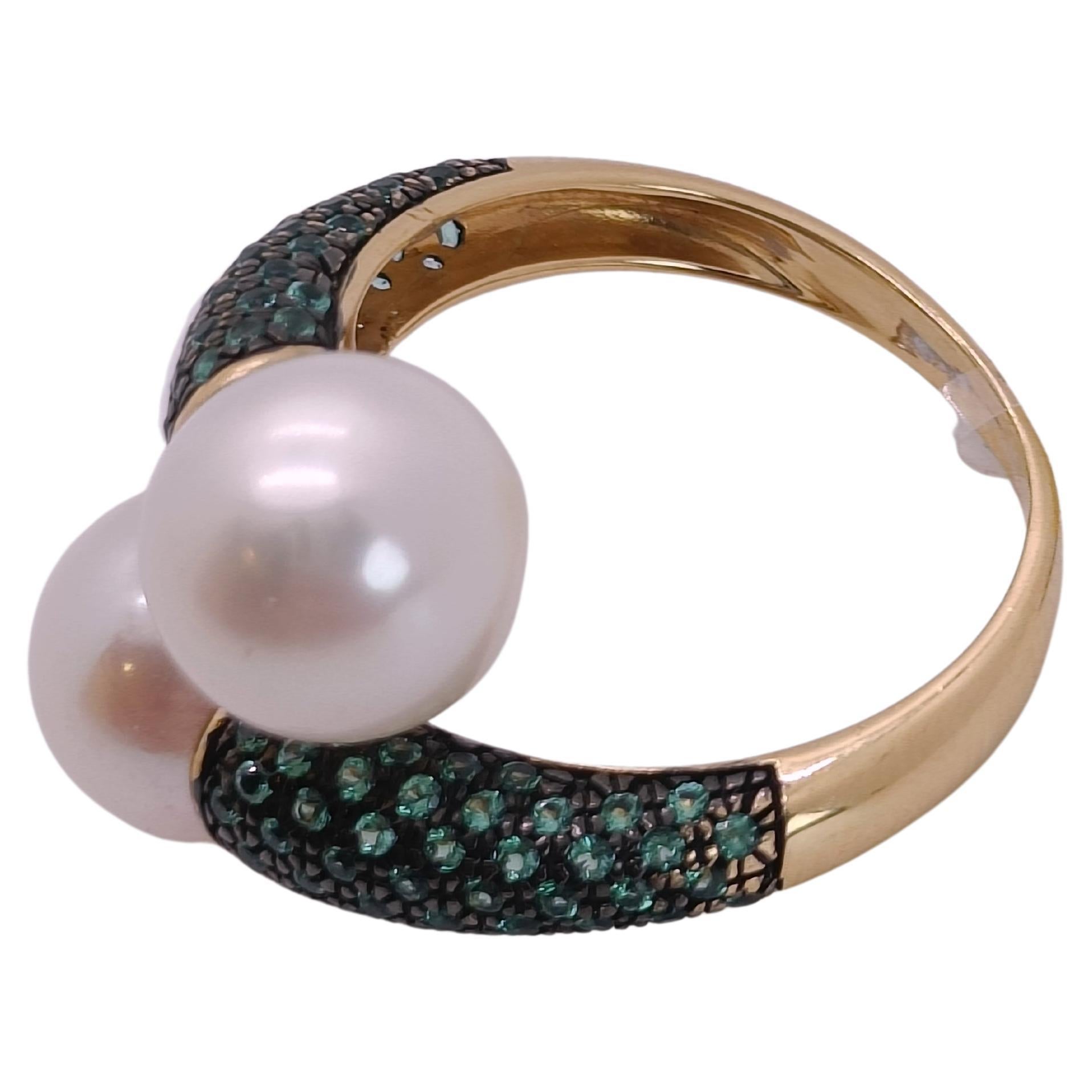 Anello contrariè di perle in Oro 18k contrariè Made in Italy For Sale