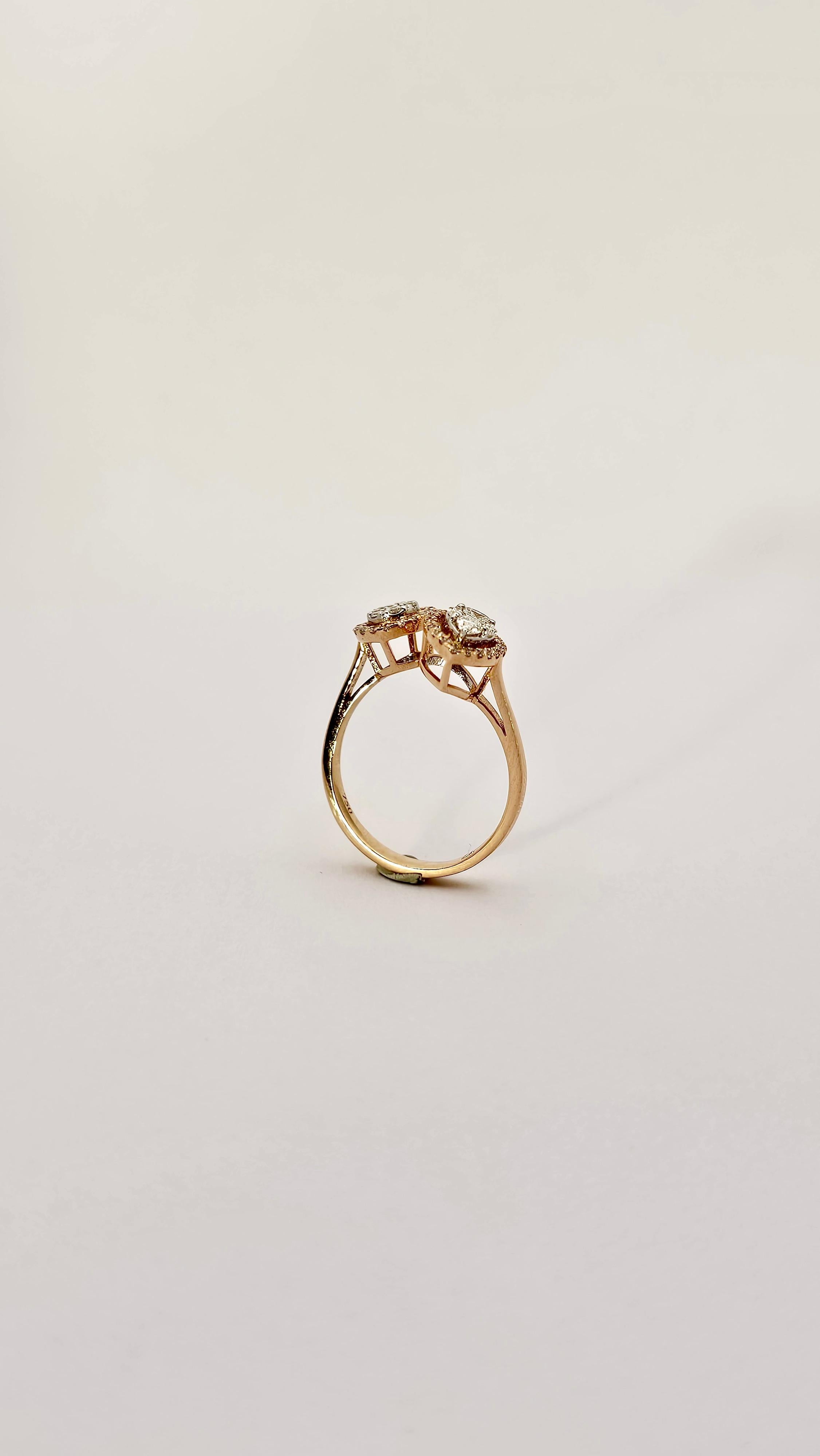 Contrarie Ring aus Roségold und unsichtbaren Diamanten in Fassung (Zeitgenössisch) im Angebot