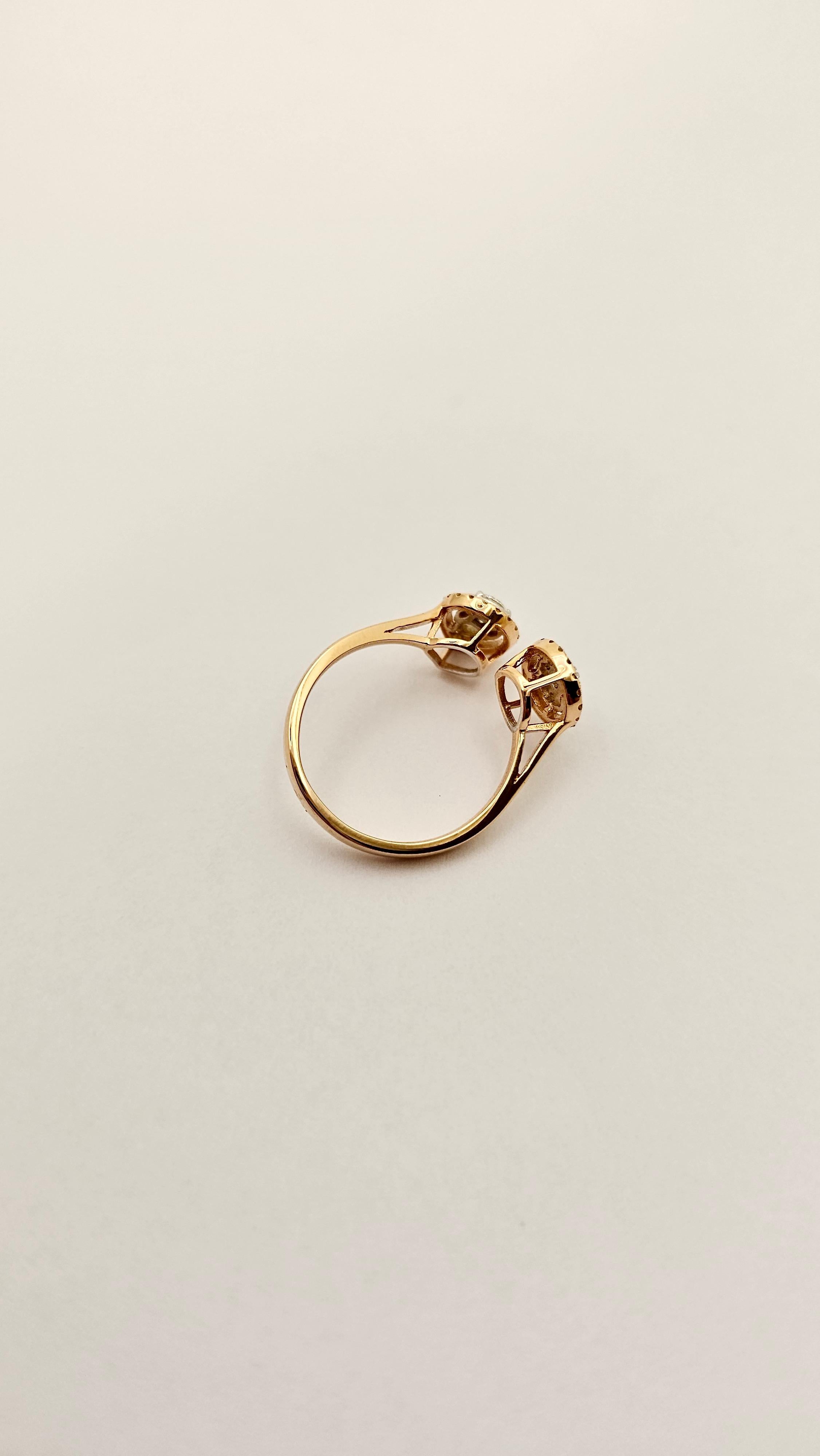 Contrarie Ring aus Roségold und unsichtbaren Diamanten in Fassung im Zustand „Neu“ im Angebot in Cattolica, IT
