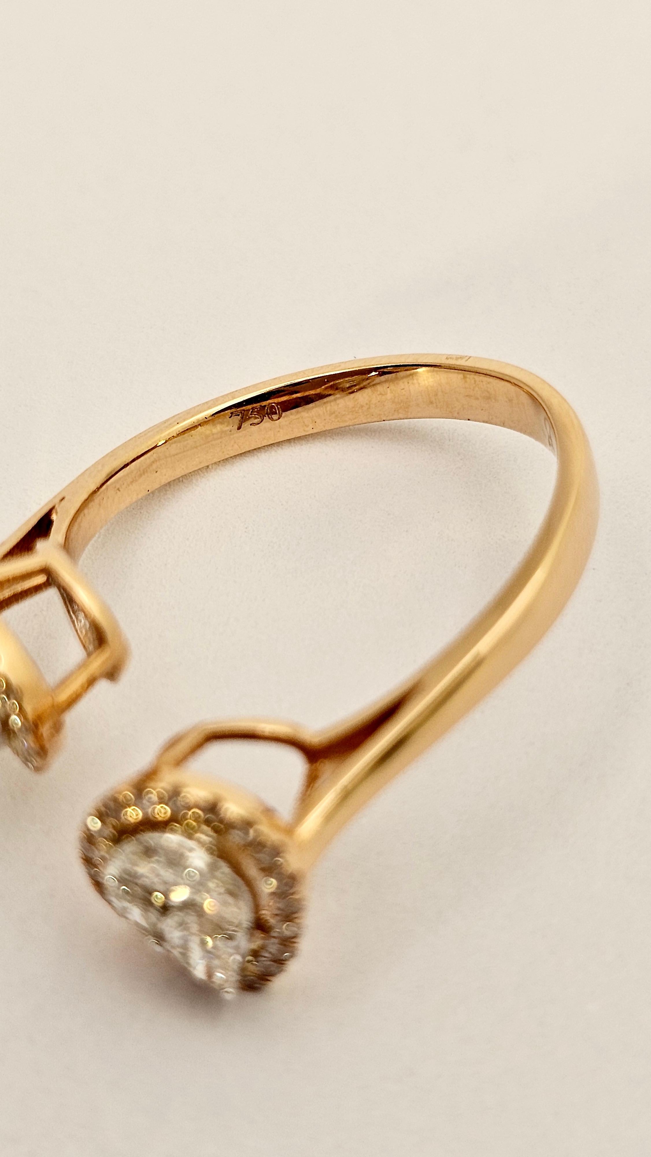 Contrarie Ring aus Roségold und unsichtbaren Diamanten in Fassung im Angebot 1