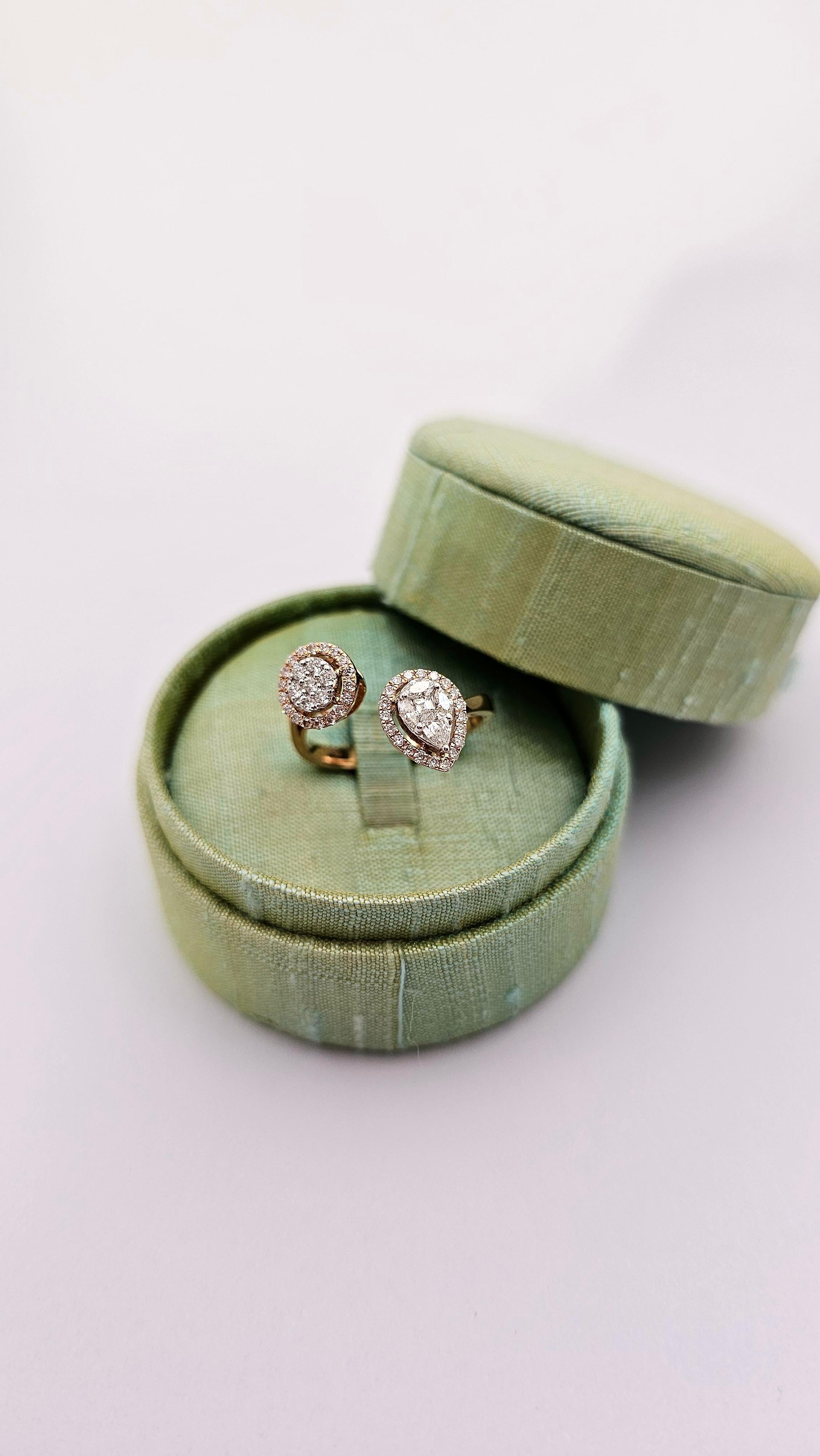 Contrarie Ring aus Roségold und unsichtbaren Diamanten in Fassung im Angebot 2