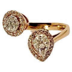 Contrary Ring in Rose Gold and Diamonds Invisible Setting