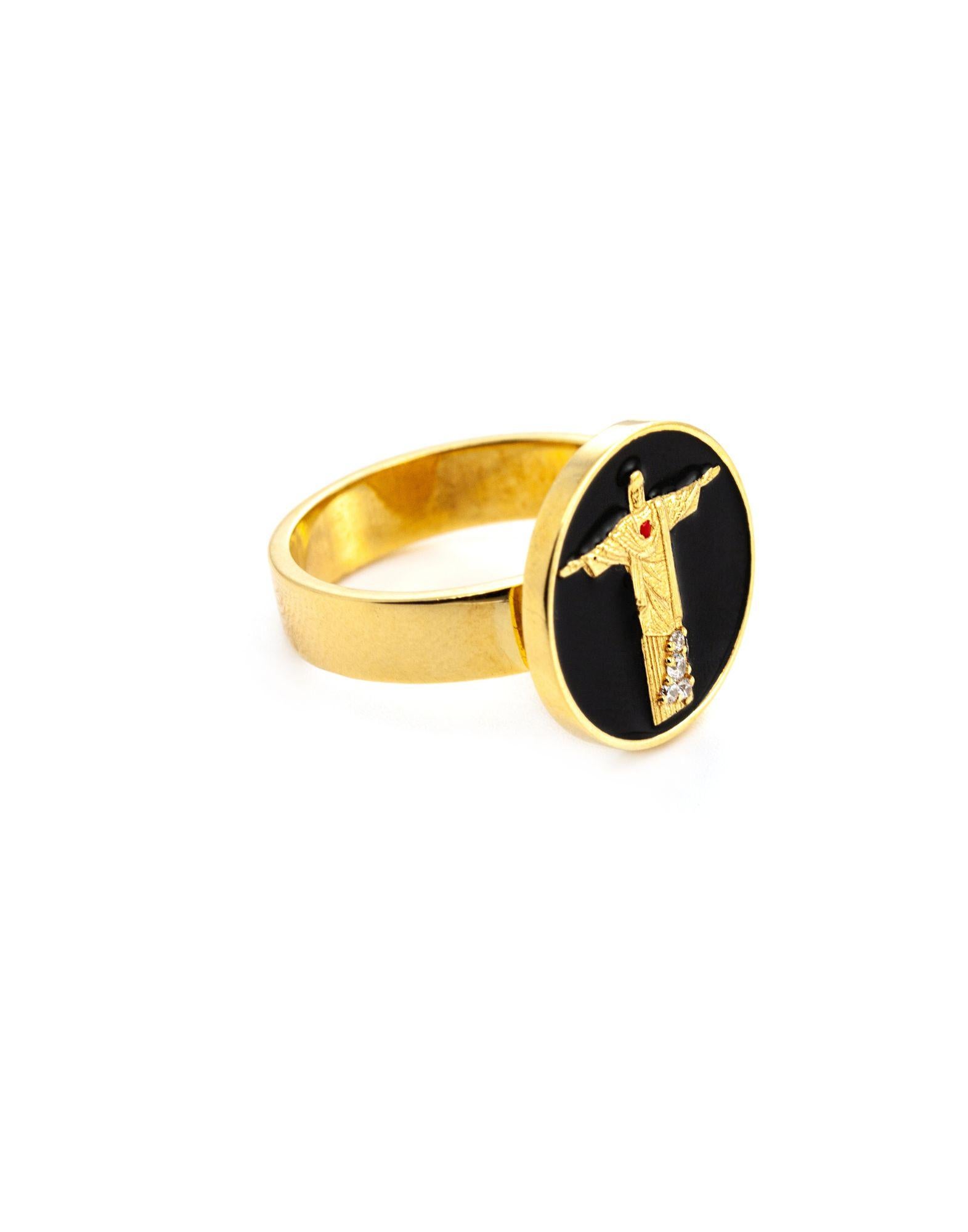 Corcovado ring in 925 gold-plated sterling silver, hand-enameled with black enamel.

Made n Italy
Warranty and gift box THAIS BERNARDES

Corcovado ring in 925 gold-plated sterling silver, hand-enameled with black enamel.

The Corcovado collection,
