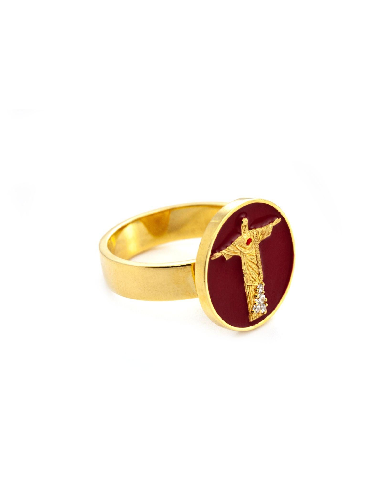 Corcovado ring in 925 gold-plated sterling silver, hand-enameled with red enamel.

Made n Italy
Warranty and Gift Box THAIS BERNARDES

Corcovado ring in 925 gold-plated sterling silver, hand-enameled with red enamel.

The Corcovado collection,