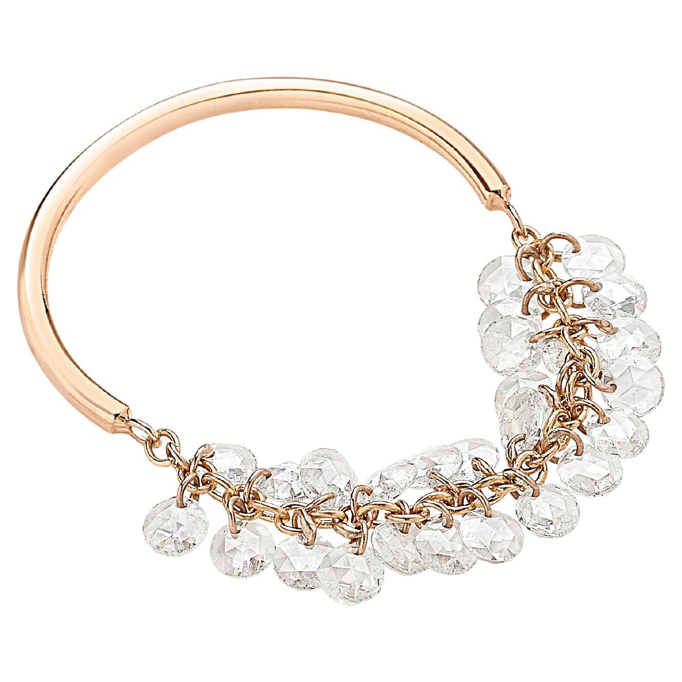 Anello Costellazione in oro rosa e diamanti taglio rosa
