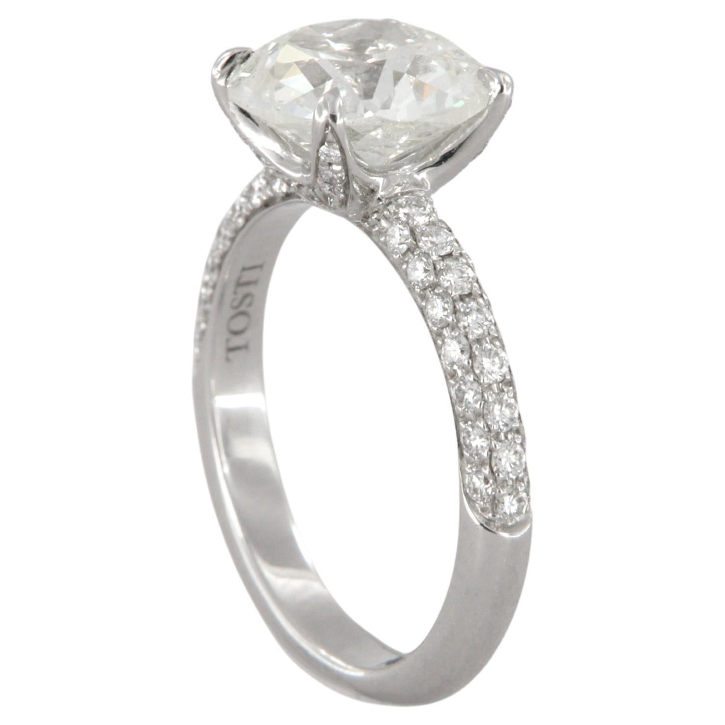 Verlobungsring mit einem Diamanten im Antikschliff von 3,07 Karat GIA