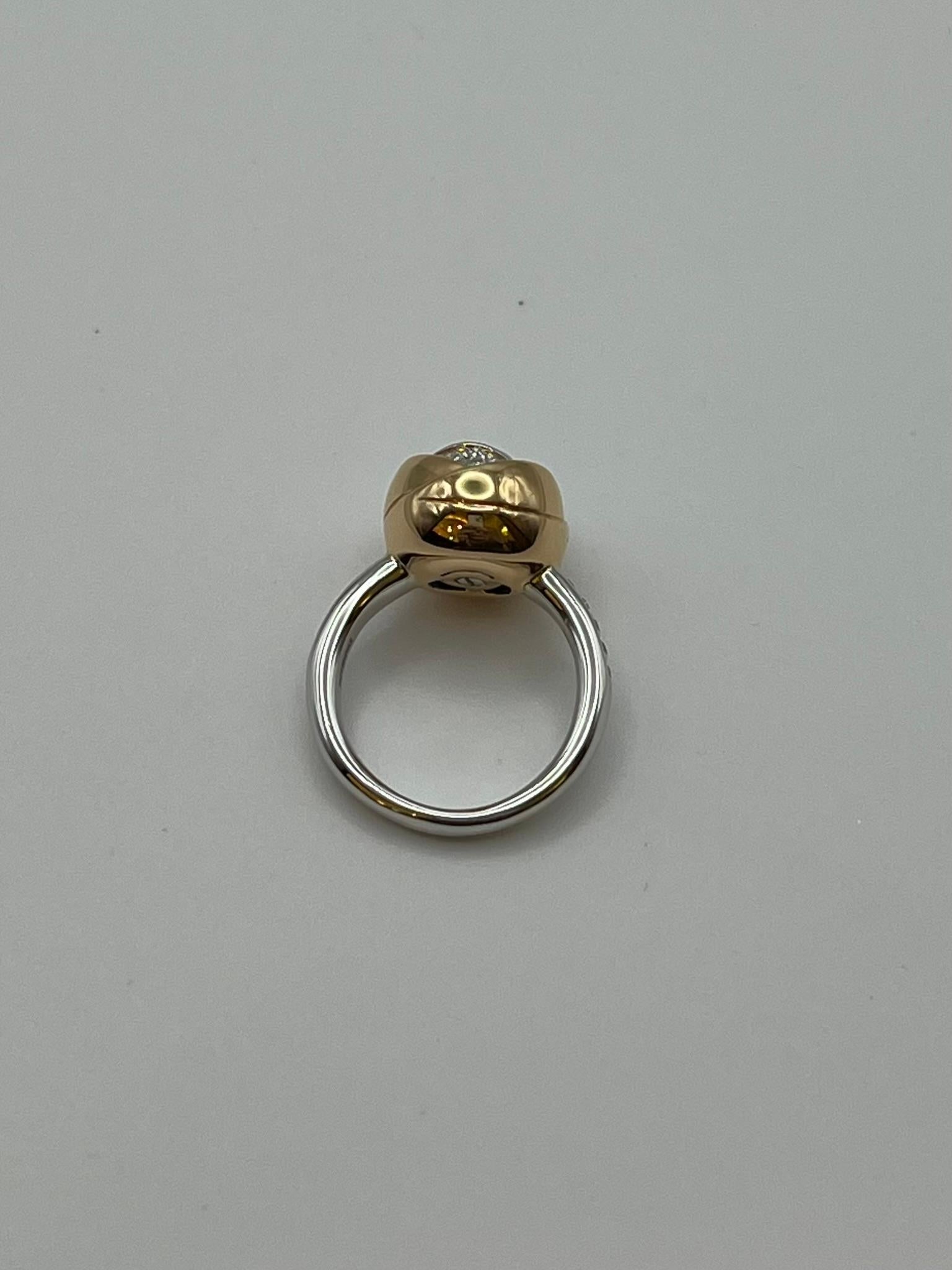 Damiani Bocciolo Ring aus 18 kt Rot- und Weißgold. (Brillantschliff) im Angebot