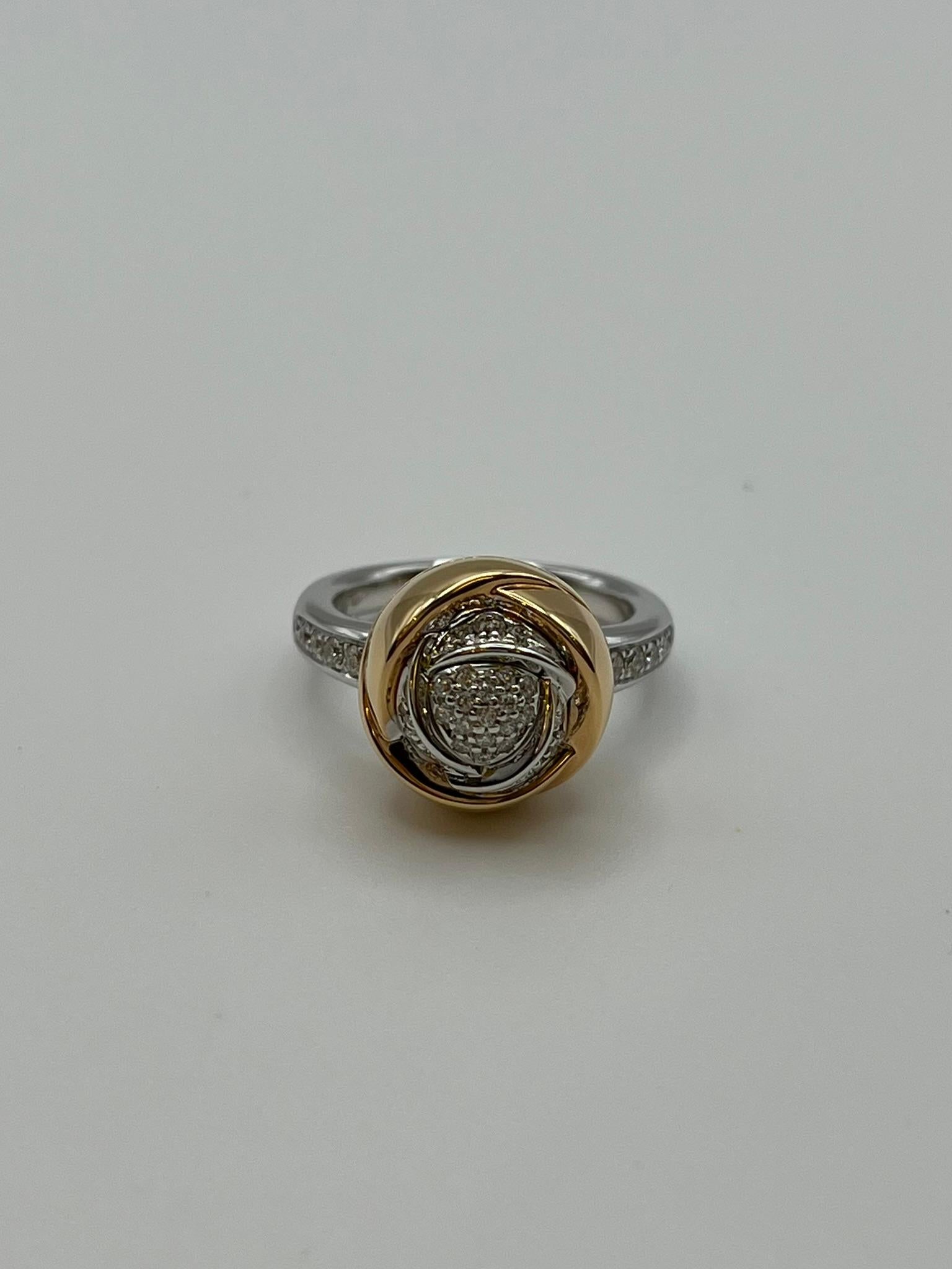 Damiani Bocciolo Ring aus 18 kt Rot- und Weißgold. Damen im Angebot