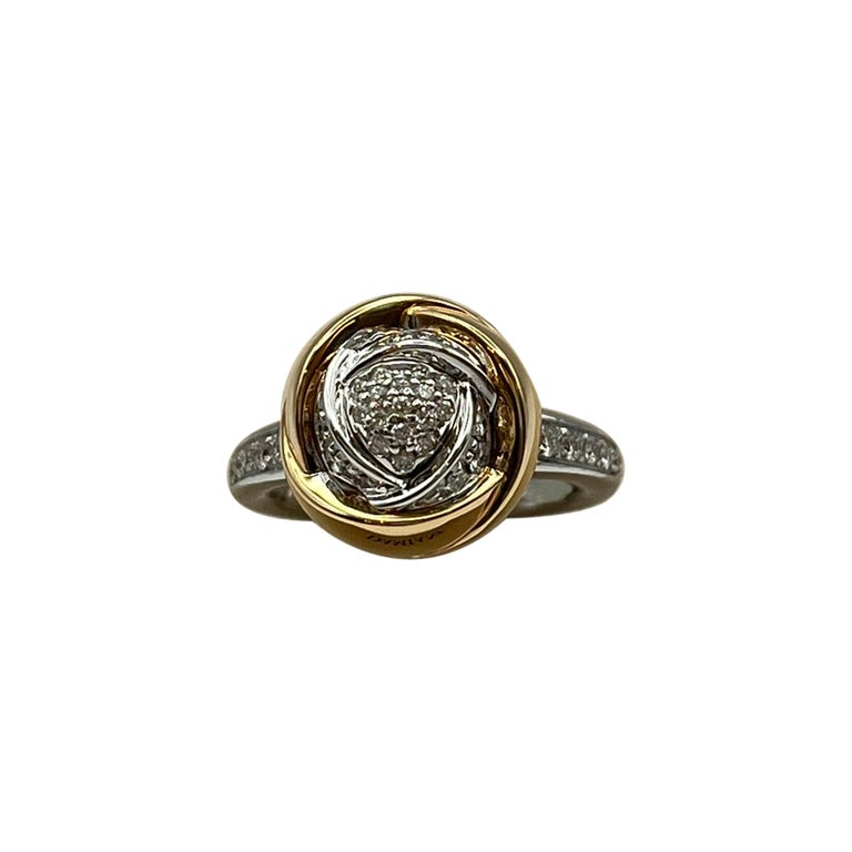 Damiani Bocciolo ring in 18 kt rose and white For Sale at