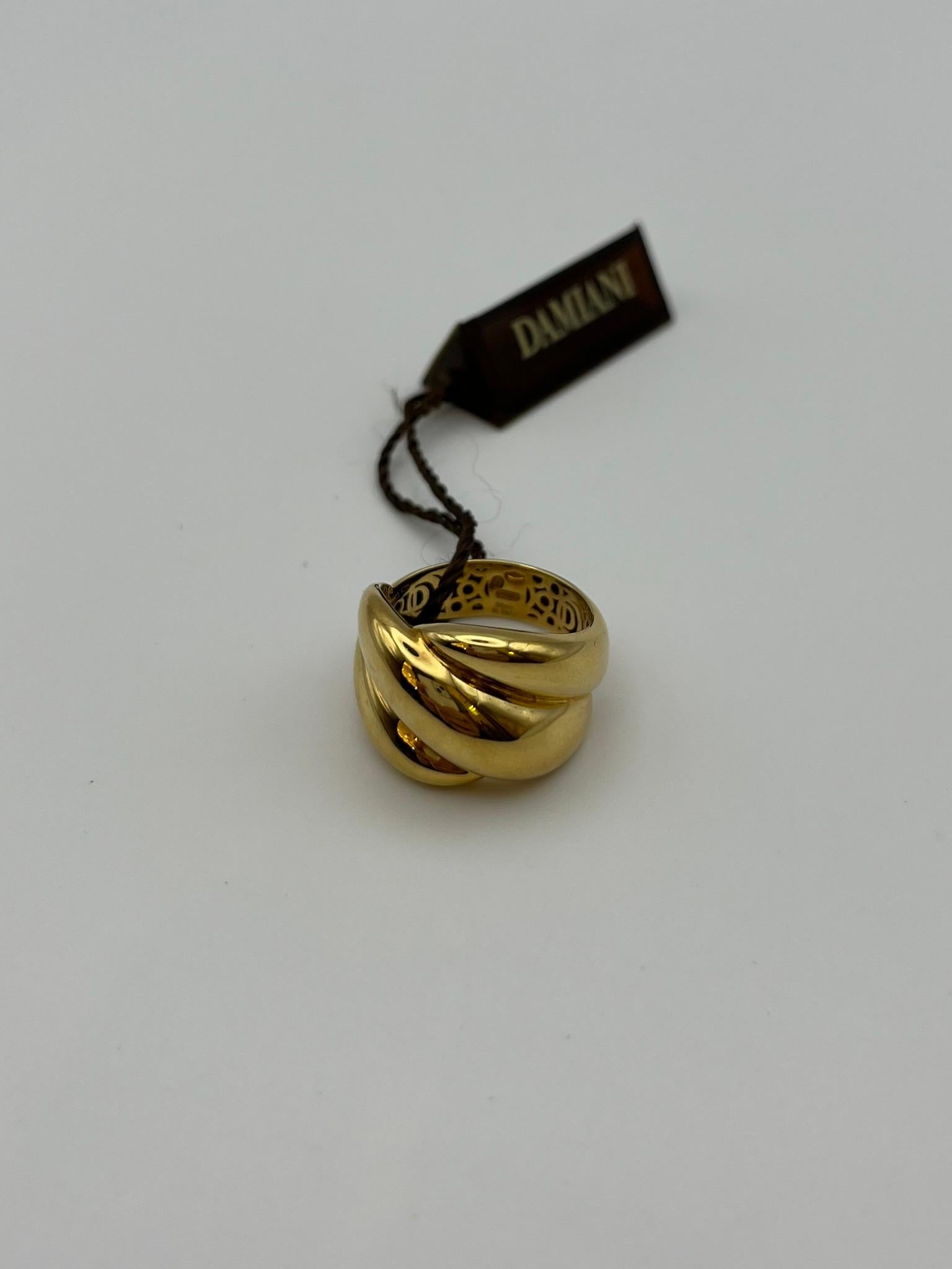 Bague Damiani Gomitolo en or 18 carats avec diamant _ Design italien emblématique en vente 1
