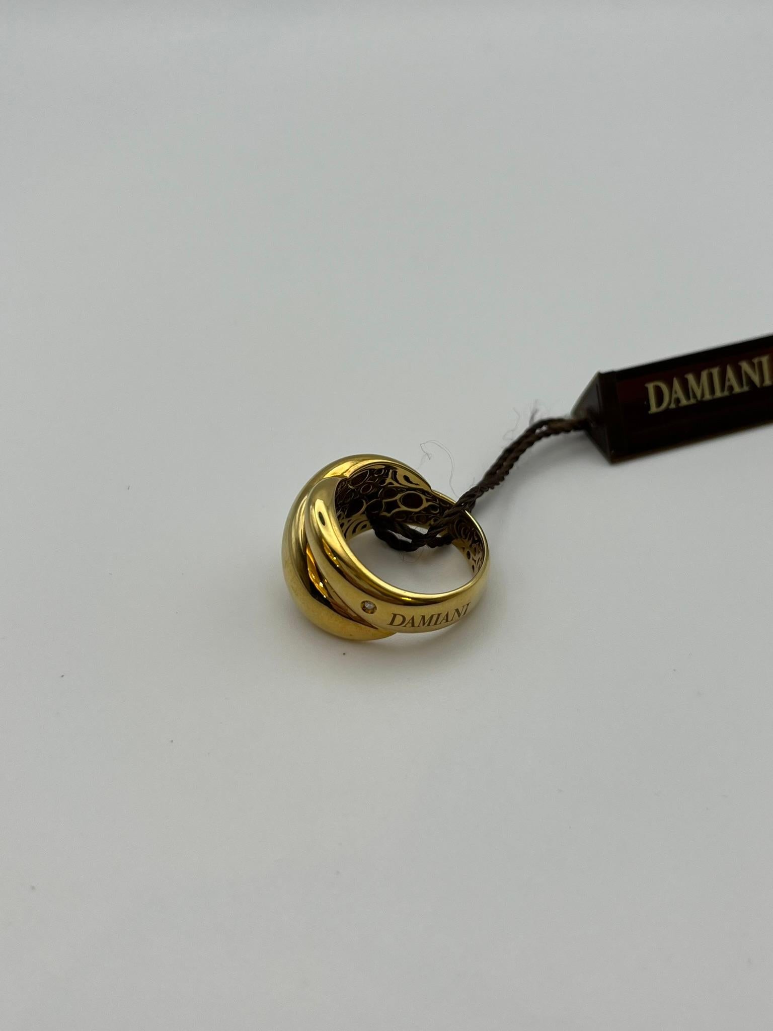 Bague Damiani Gomitolo en or 18 carats avec diamant _ Design italien emblématique en vente 3