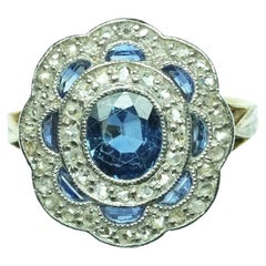 Anello Deco Zaffiri e Diamanti