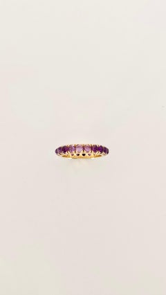Eternelle Ring in Yellow Gold and Amethyst Cabochon