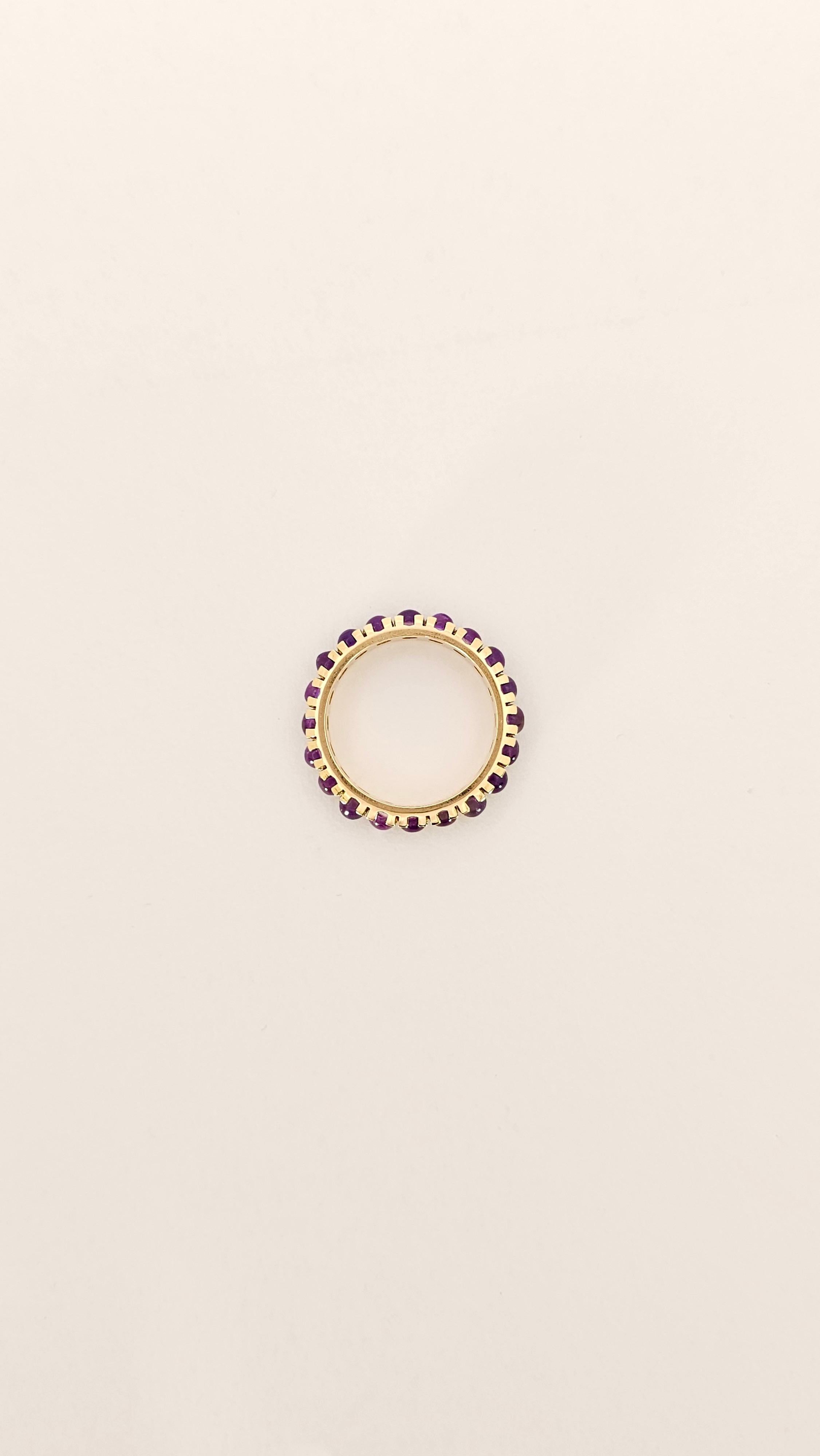 Anello Eternelle in Oro Giallo e Ametista Cabochon In condizioni Nuovo in vendita a Cattolica, IT
