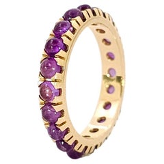 Anello Eternelle in Oro Giallo e Ametista Cabochon