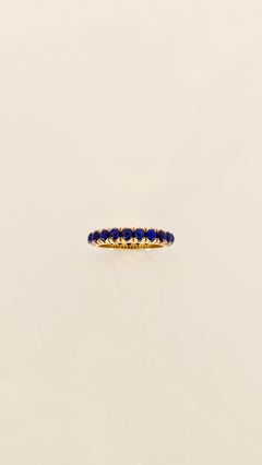 Eternelle Ring in Yellow Gold and Lapis Lazuli Cabochon