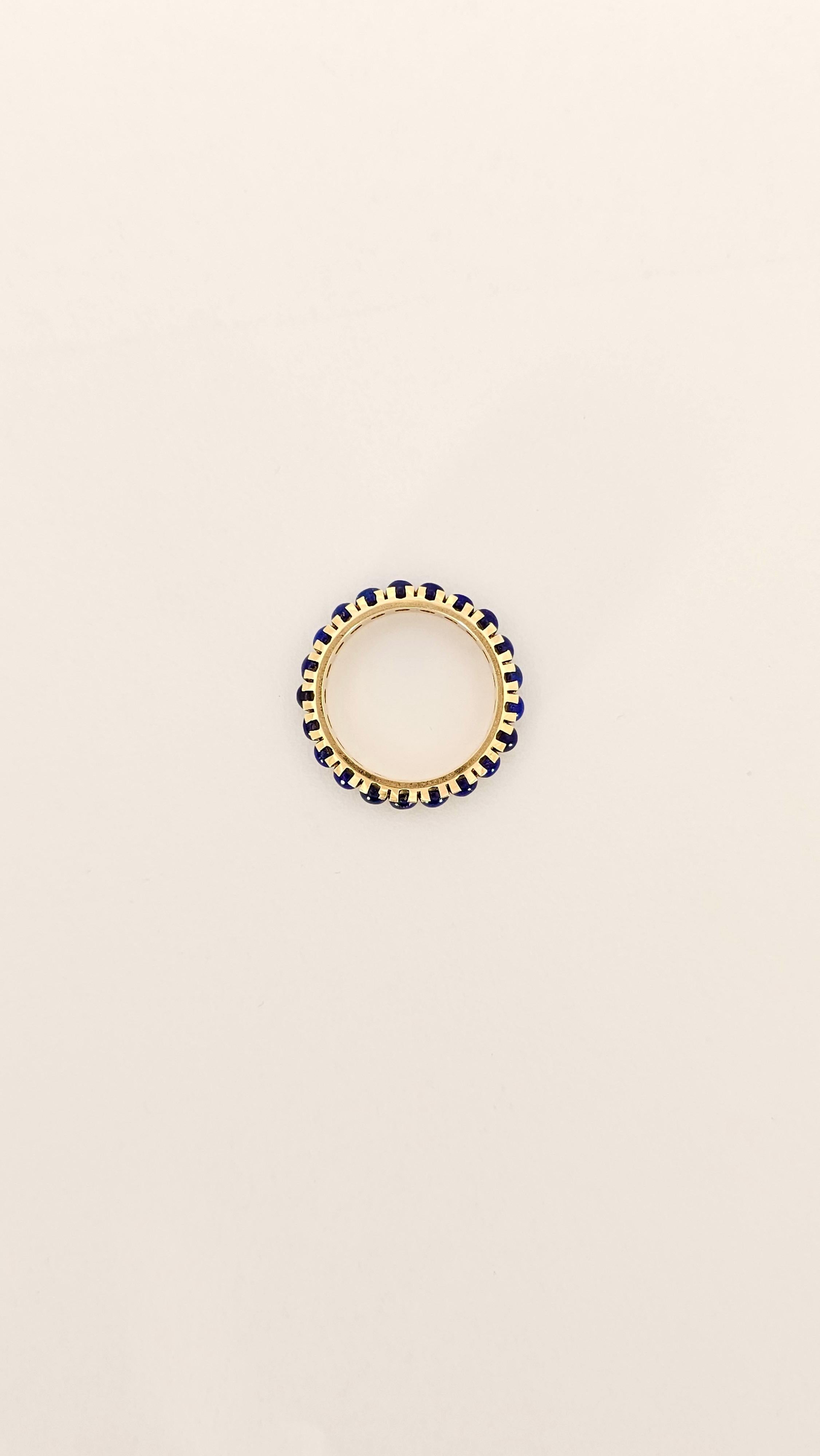 Taille cabochon Anello Eternelle in Oro Giallo e Lapislazzuli Cabochon en vente