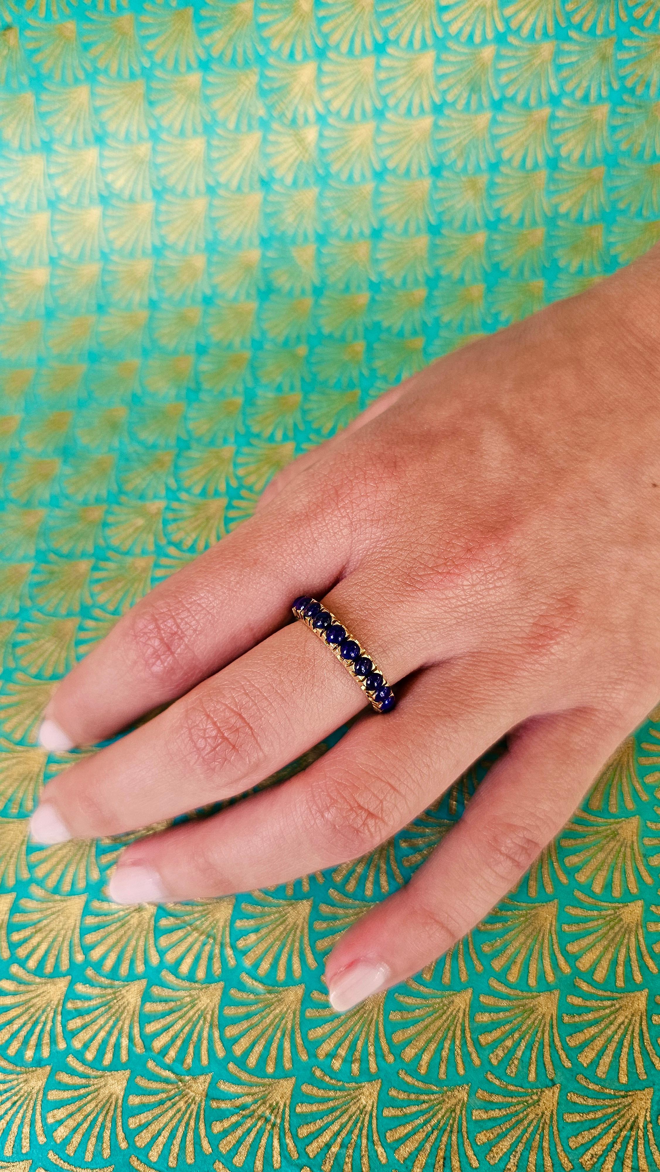 Anello Eternelle in Oro Giallo e Lapislazzuli Cabochon en vente 2