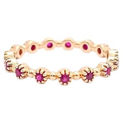 Eternelle ring in 18Kt Rose Gold and Rubies. Craft, Vintage Design
