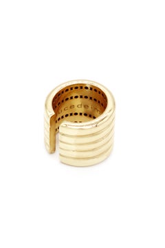 Band ring, 925 sterling silver, 18 kt. gold plated, adjustable, Samantha