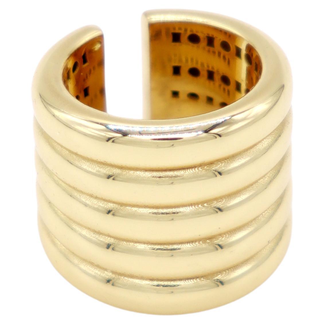 Band ring, 925 sterling silver, 18 kt. gold plated, adjustable, Samantha For Sale