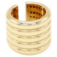 Band ring, 925 sterling silver, 18 kt. gold plated, adjustable, Samantha