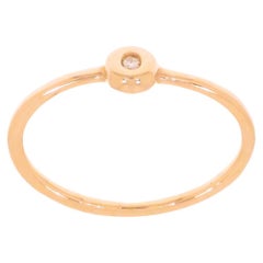 9k Rose Gold Round Shape Ring with Diamond