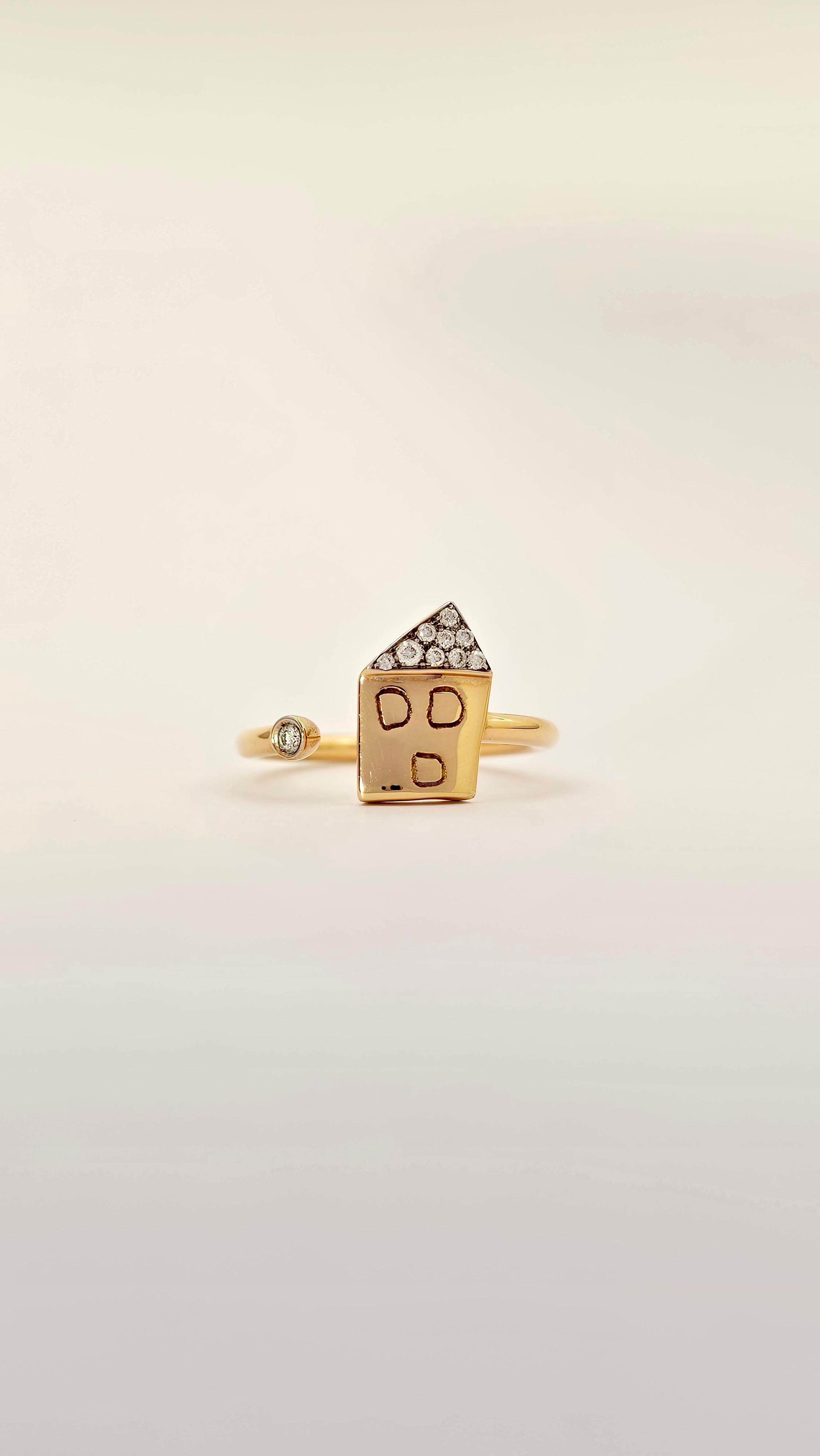 A ring by Italian designer Francesca Villa with a romantic and imaginative style.
Made of 18 Kt rose gold and embellished with brilliant-cut Diamonds.This piece of jewelry is carefully crafted in every detail, from the setting of the Diamonds to the