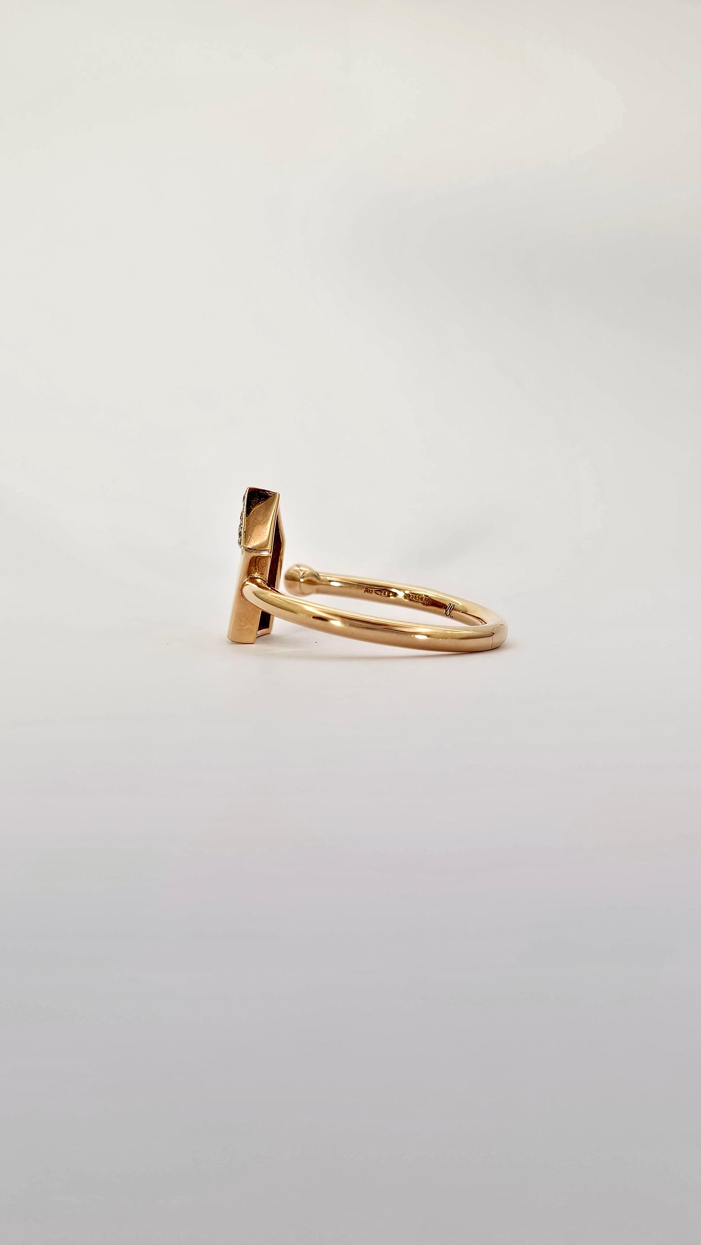Brilliant Cut Francesca Villa Ring in Rose Gold and Diamonds For Sale