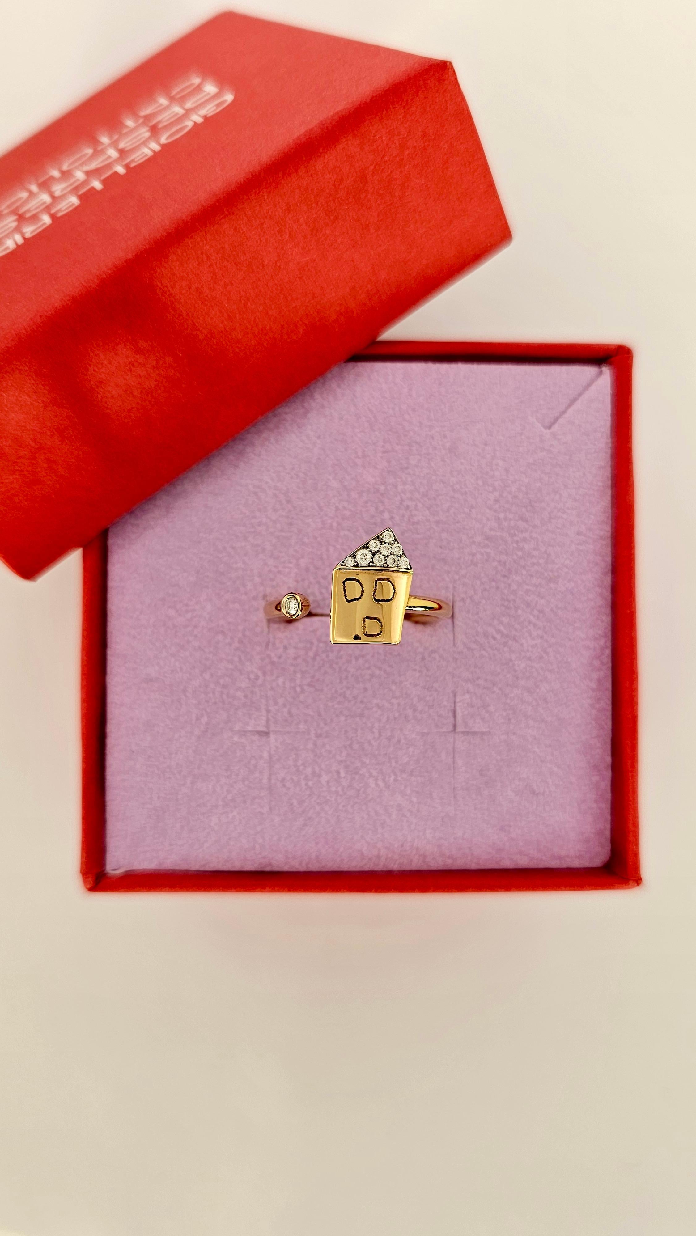 Francesca Villa Ring in Rose Gold and Diamonds For Sale 2