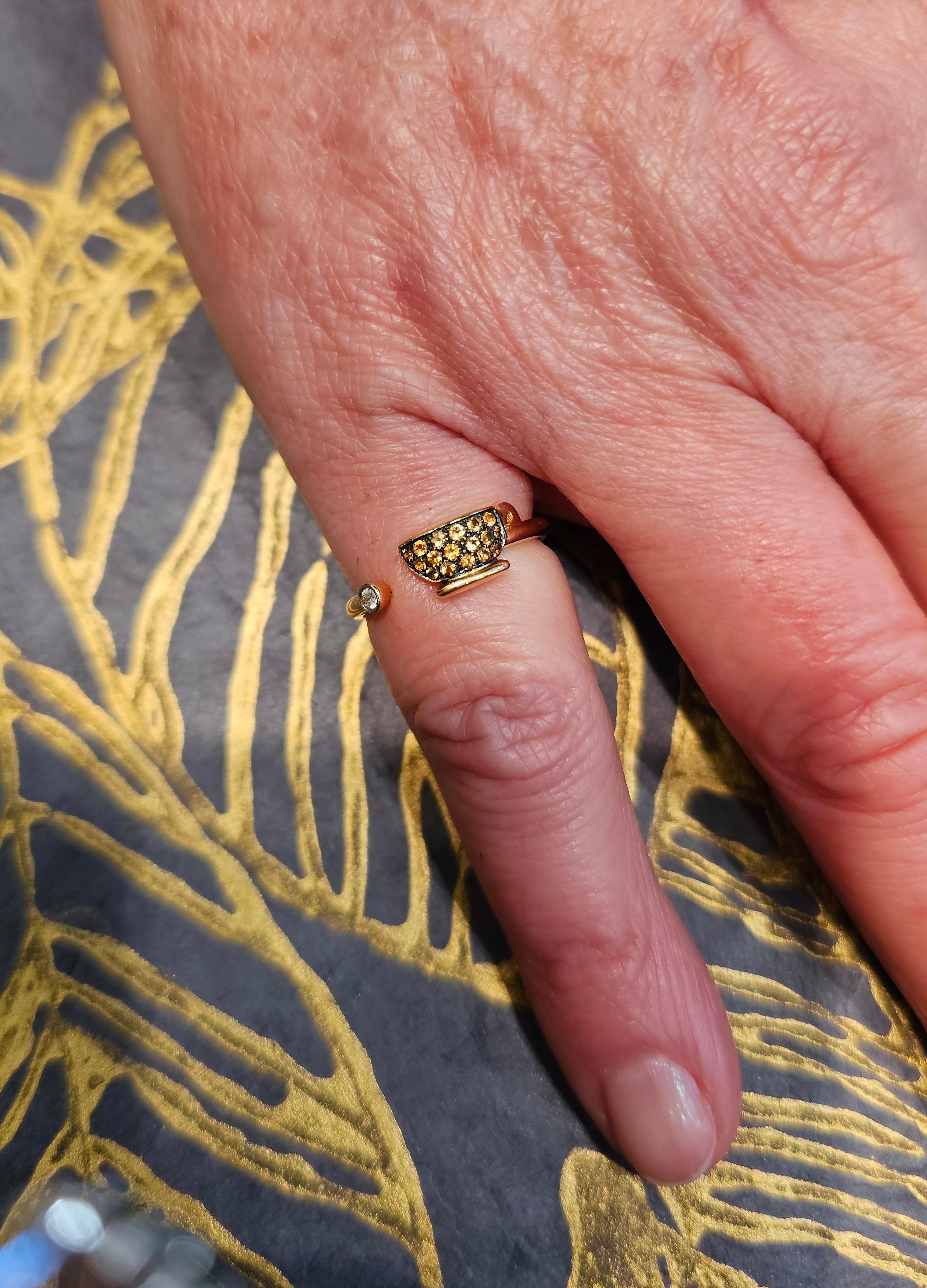 Francesca Villa Ring in Rose Gold, Topaz and Diamond For Sale 5