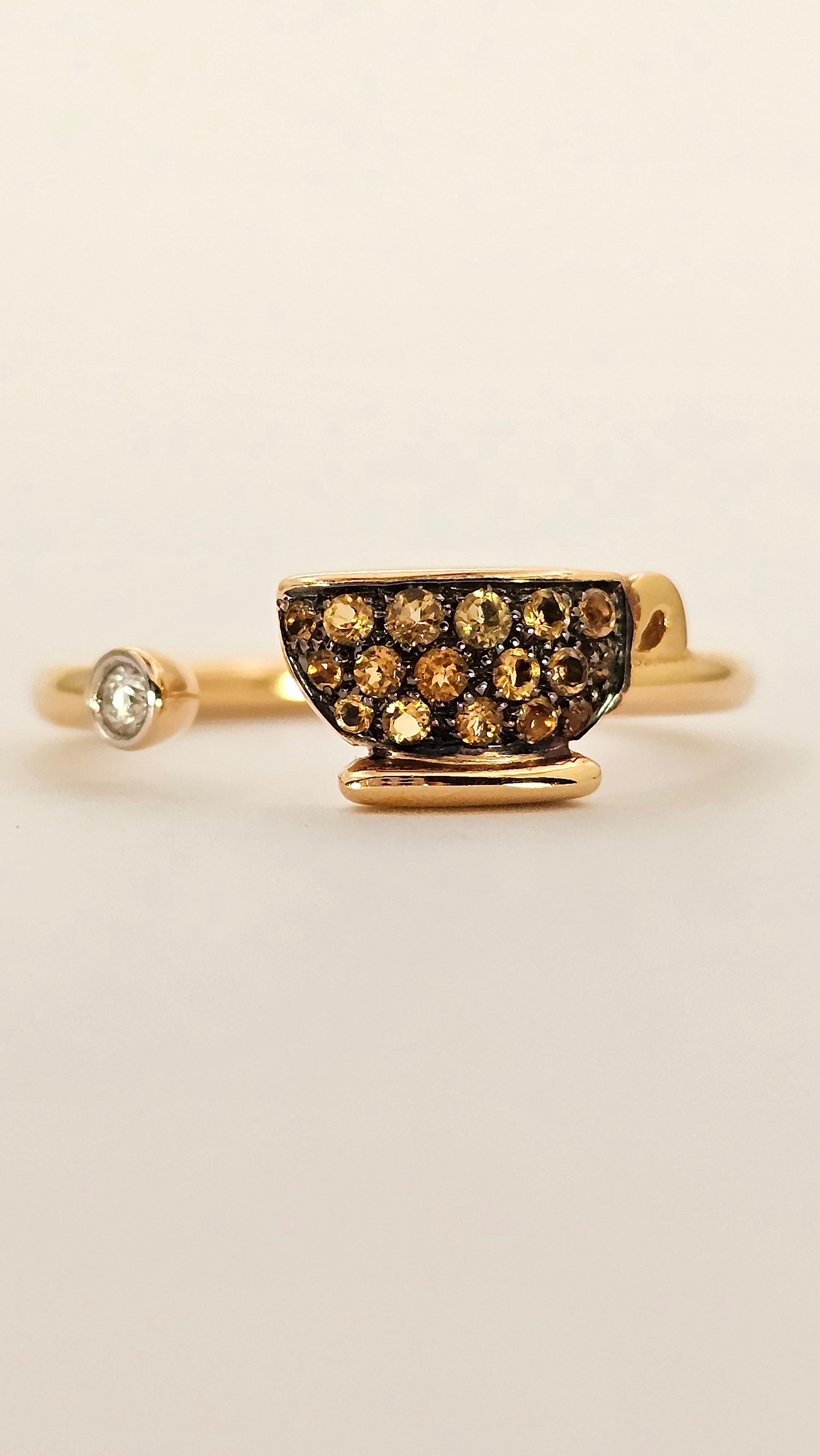 Francesca Villa Ring in Rose Gold, Topaz and Diamond For Sale 2