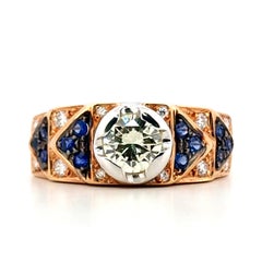 Contemporary 18kt Rose Gold Diamond Cocktail Ring, 0.96ct, Italy, 1990