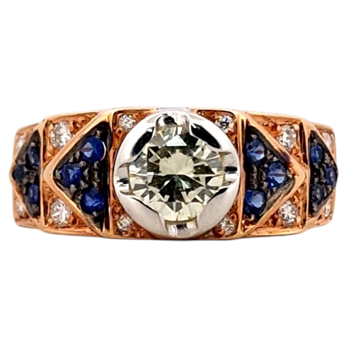 Contemporary 18kt Rose Gold Diamond Cocktail Ring, 0.96ct, Italy, 1990 For Sale