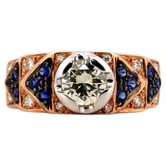 Contemporary 18kt Rose Gold Diamond Cocktail Ring, 0.96ct, Italy, 1990