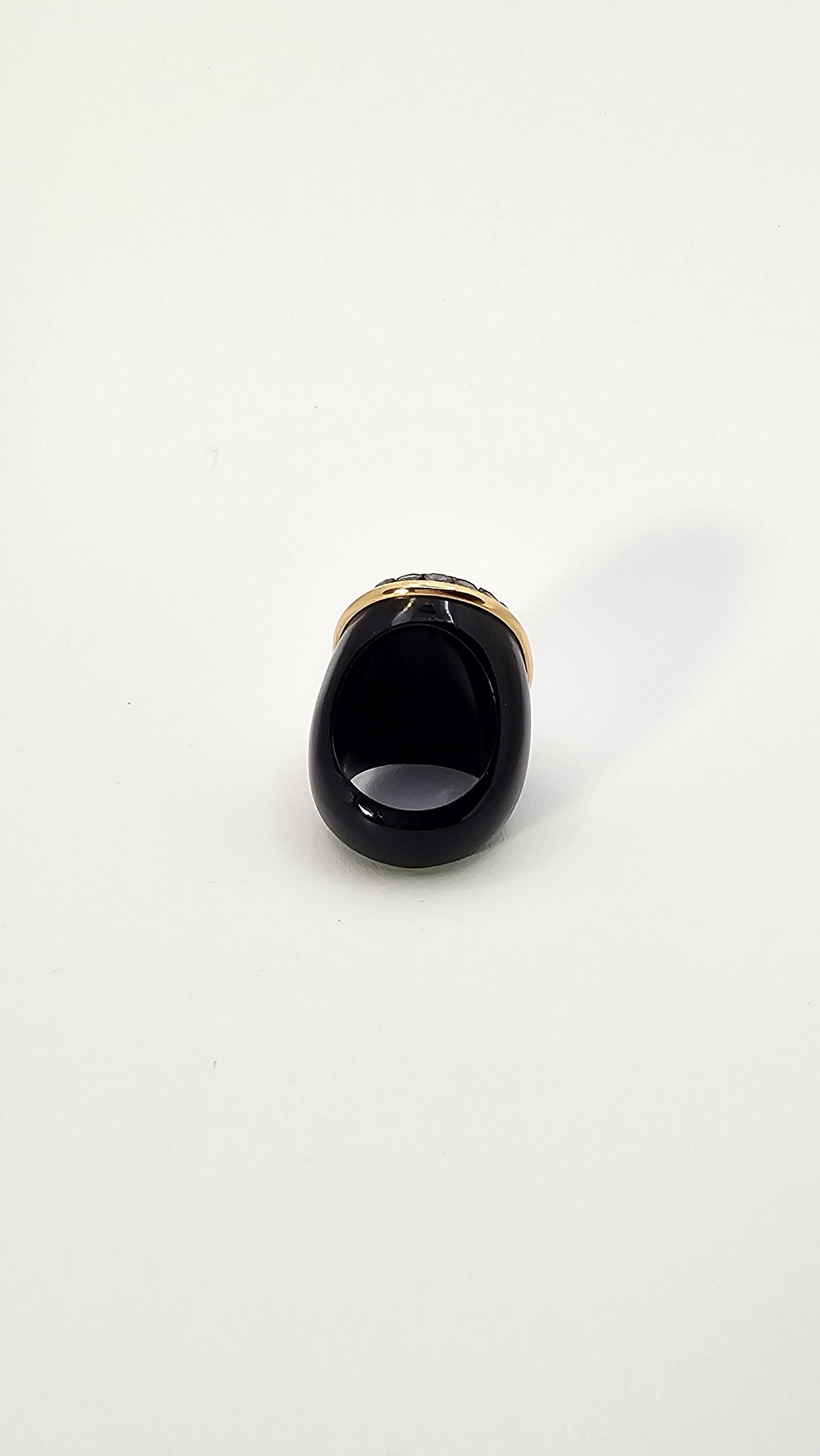 Women's or Men's Anello in Bakelite, Tanzanite, Diamanti Brown e oro 18 Kt For Sale