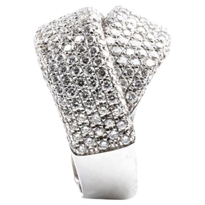 18k Gold Pave Diamond Ring For Sale