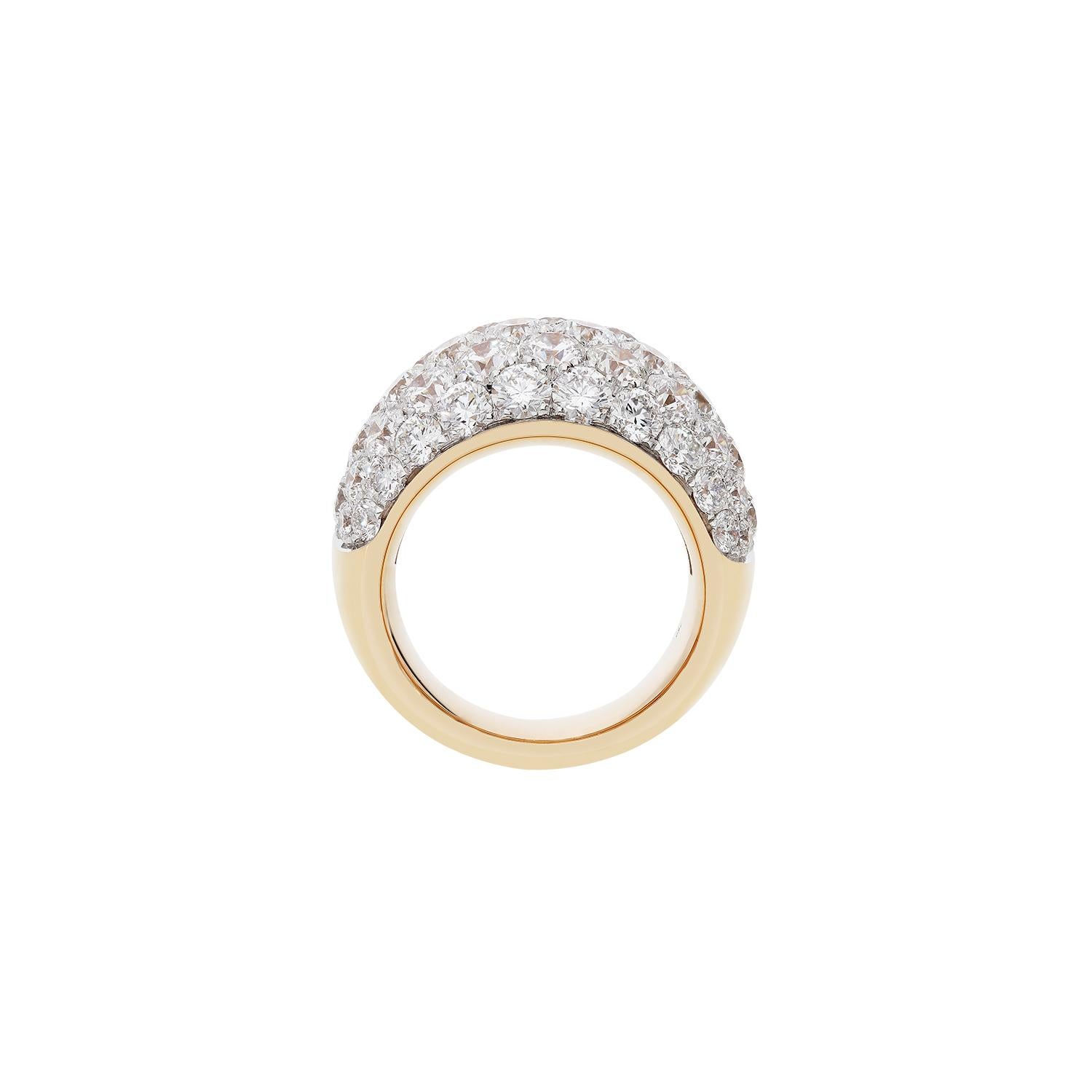 Anello in oro bianco e oro rosa 18kt con diamanti bianchi In New Condition For Sale In Valenza, IT