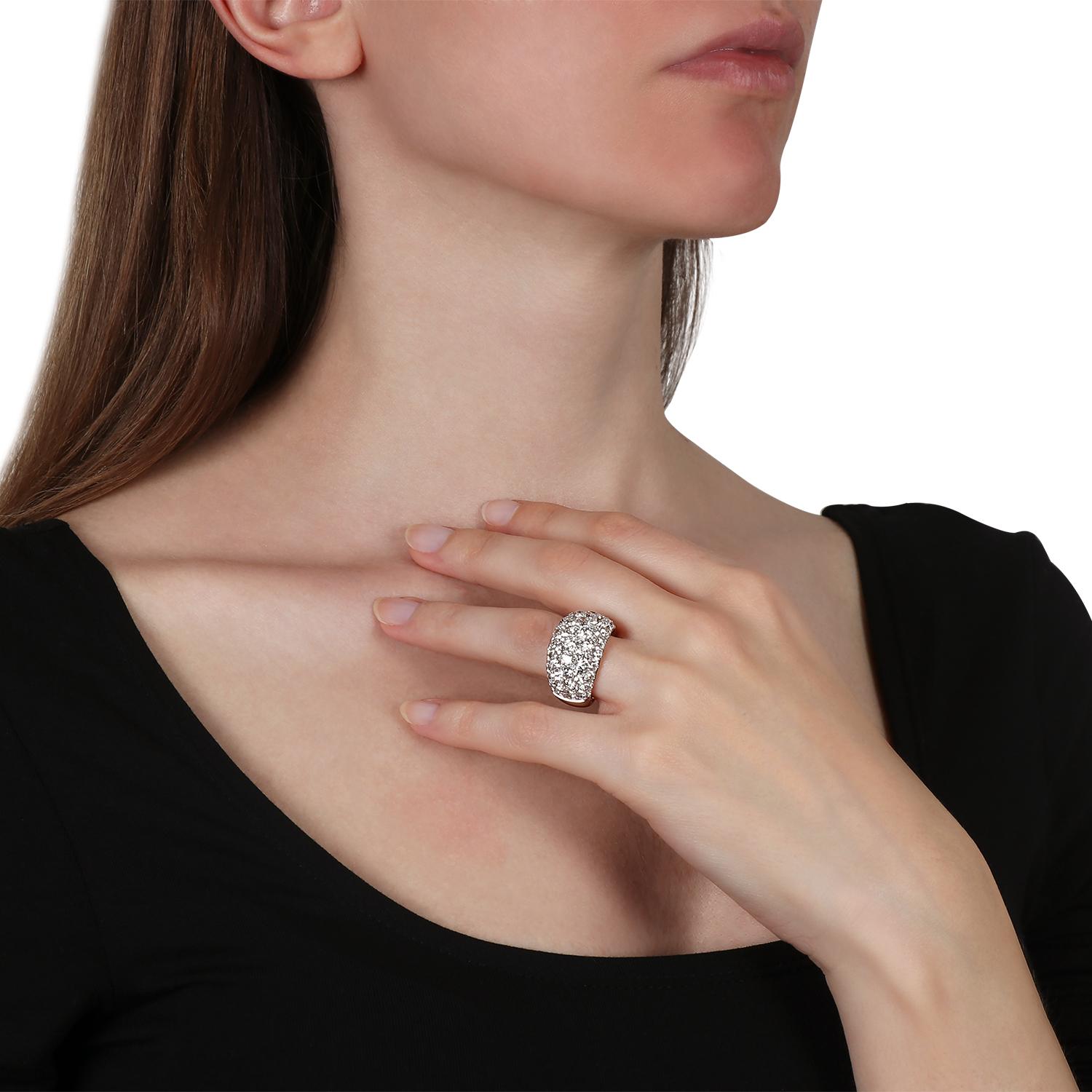 Anello en Oro Bianco e Oro rosa 18 carats avec diamants bianchi Pour femmes en vente