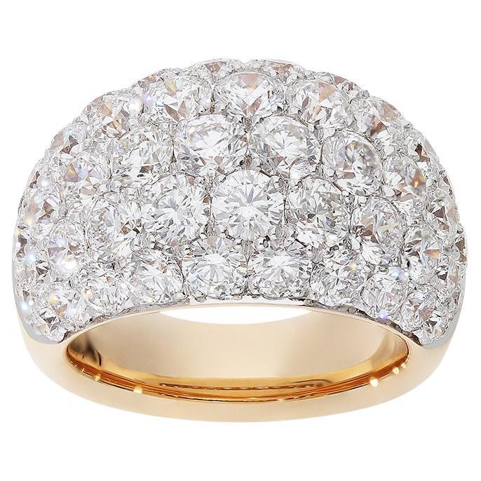 Anello in oro bianco e oro rosa 18kt con diamanti bianchi For Sale
