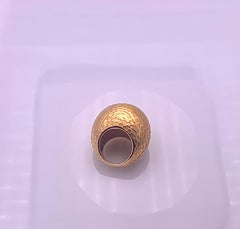 satin and polished domed gold ring