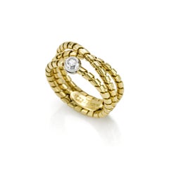 Ring aus 18 kt Gelbgold und Diamanten - Kollektion Torchon *